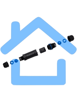 Кабельный коннектор I-образный (5PIN) IP68 Rexant