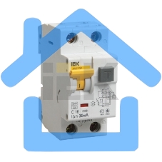 Выключатель автоматический дифференциального тока 2п (1P+N) B 16А 10мА тип A 6кА АВДТ-32 ИЭК MAD22-5-016-B-10