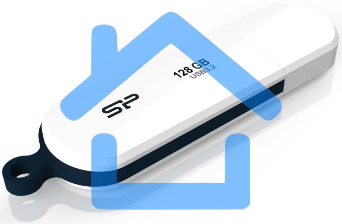 Флешка USB R/W 128 Gb Silicon Power Blaze B32, USB 3.2, белый