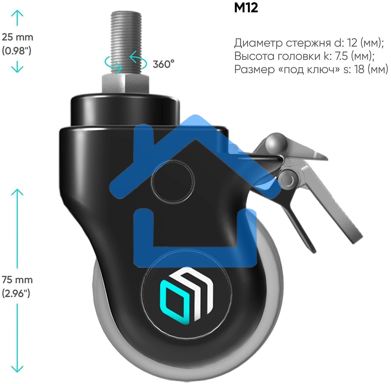 Комплект колес увеличенного диаметра ONKRON AWL-75B, черный
