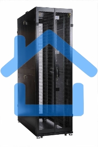 Шкаф серв. ПРОФ нап. 42U (600x1000) дверь перфорированная 2 шт., цвет черный, в сборе (ШТК-СП-42.6.10-44АА-9005) (1 коробка)