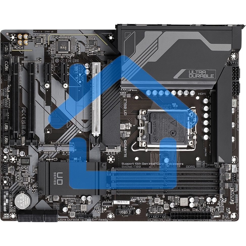Материнская плата Gigabyte Z790 UD, LGA 1700, Intel Z790, 4xDDR5, 6xSATA, 3xM.2, 1xPCI-E 5.0 x16, 1xPCI-E 4.0 x4, 1xPCI-E 3.0 x1, 1xHDMI, 1xDP, 1x 2.5Gb LAN, 4xUSB-A 2.0, 4xUSB-A 3.2 Gen 1, 1xUSB-A 3.2 Gen 2, 1xUSB-C 3.2 Gen 2x2, 7.1, ATX