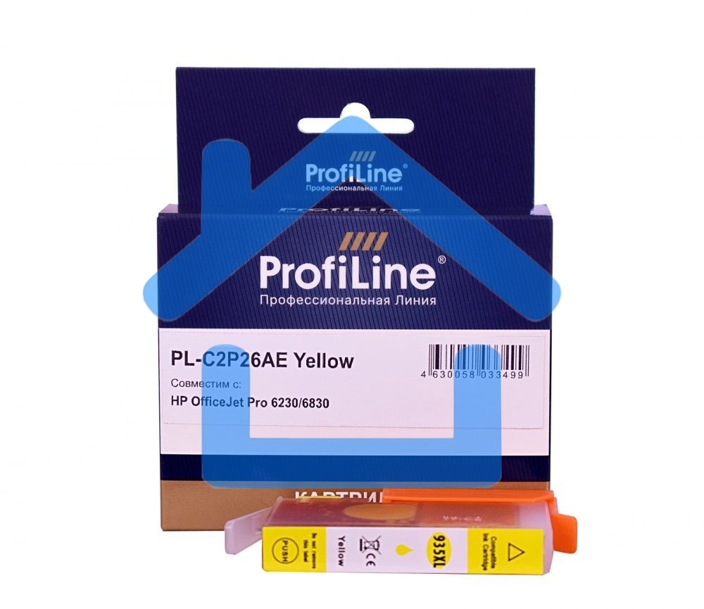 Струйный картридж ProfiLine PL-C2P26AE (№935XL) для принтеров HP OfficeJet Pro 6230/6830 с чернилами на водной основе Yellow