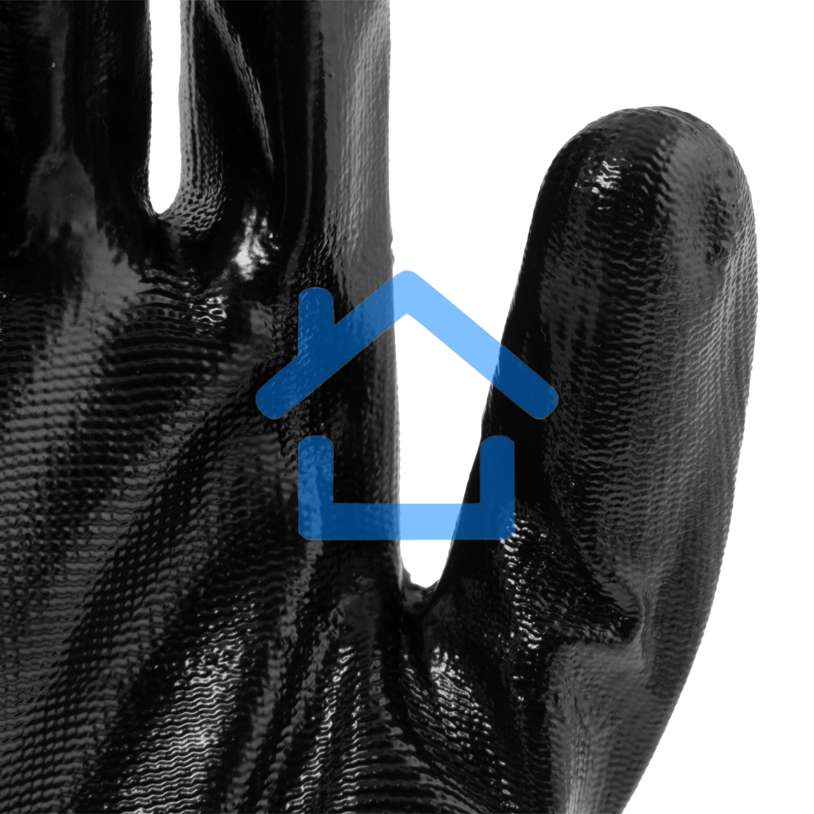 Перчатки полиэфирные с черным нитрильным покрытием, размер 9, 13 класс вязки Сибртех