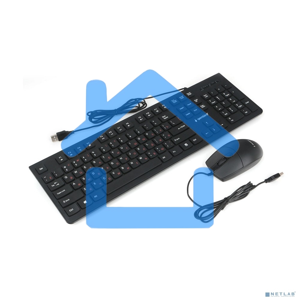 Комплект клавиатура+мышь проводные Gembird KBS-9050, черный,104кл, 3кн., каб.1.5м