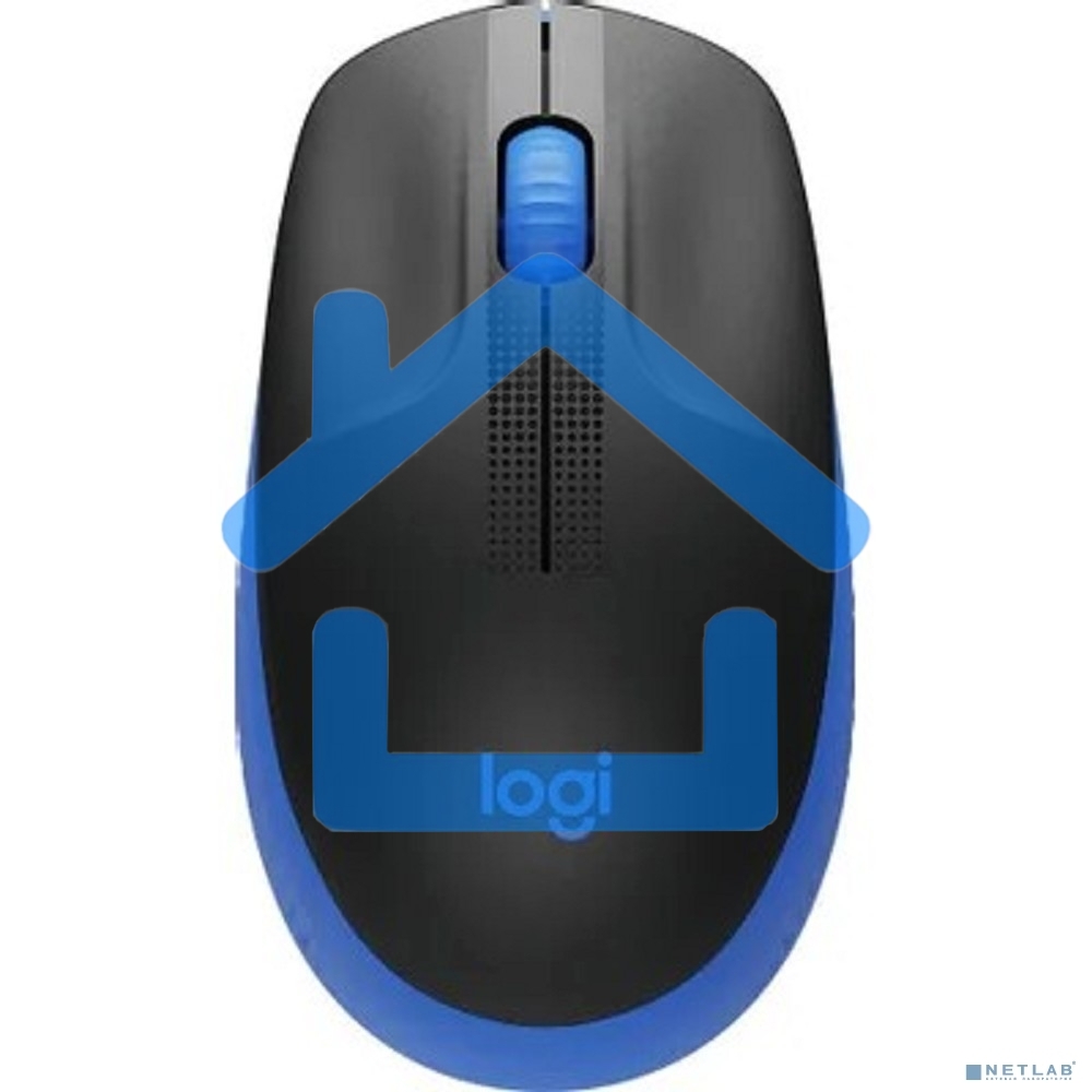Мышь беспроводная Logitech M190 черный/синий, 1000 dpi, радиоканал, USB, кнопки - 3
