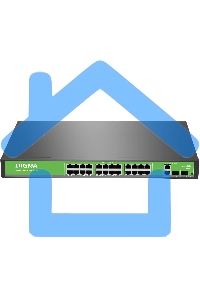 Коммутатор Digma DSP224F-2C-R400 V1 (L2) 24х100Мбит/с 24PoE