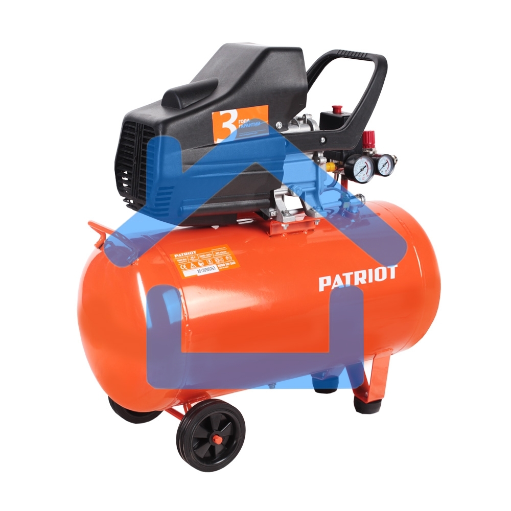 Компрессор PATRIOT EURO 50/2601.8кВт 220В 260л/мин 50л выход быстросъем елочка 8мм