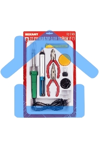 Набор для пайки Rexant №13 (паяльник 30Вт, подставка, канифоль, припой, бокорезы, тонкогубцы)