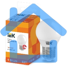Лампа cветодиодная Iek LLE-G45-9-230-30-E27 ECO G45 шар 9Вт 230В 3000К E27