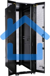 Шкаф серв. ПРОФ нап. 42U (600x1000) дверь перфорированная 2 шт., цвет черный, в сборе (ШТК-СП-42.6.10-44АА-9005) (1 коробка)