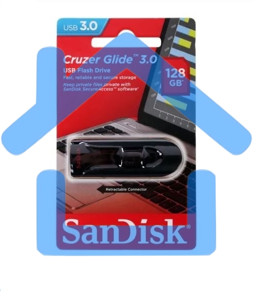 Флешка USB R/W Sandisk 128Gb Cruzer Glide SDCZ600-128G-G35 USB3.0 черный/красный