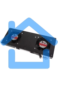 Модуль вентиляторный ЦМО, 2 вентилятора с терморегулятором, черный R-FAN-2T-9005