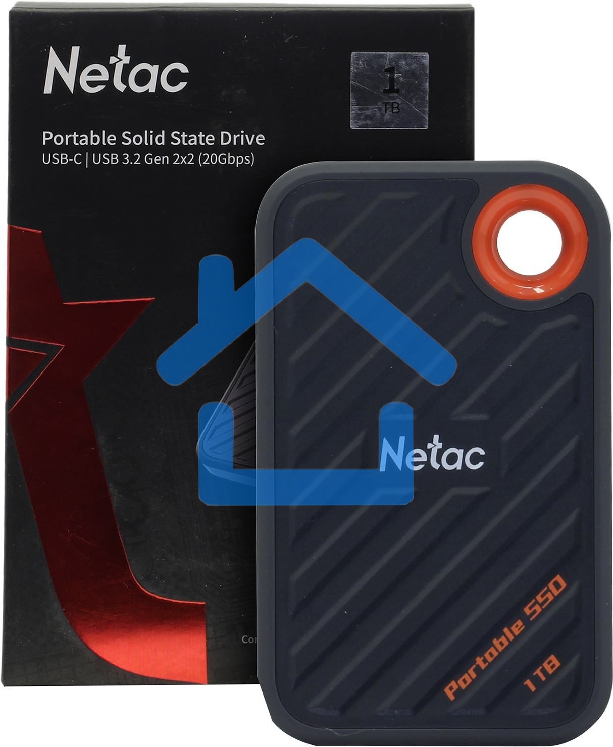 Внешний SSD Netac ZX20, 1TB, USB 3.2 Gen 2x2 Type-C, R/W 2000/1800, черный