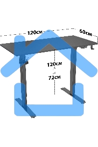 Стол Cactus CS-ED-BBK столешница МДФ черный, каркас черный
