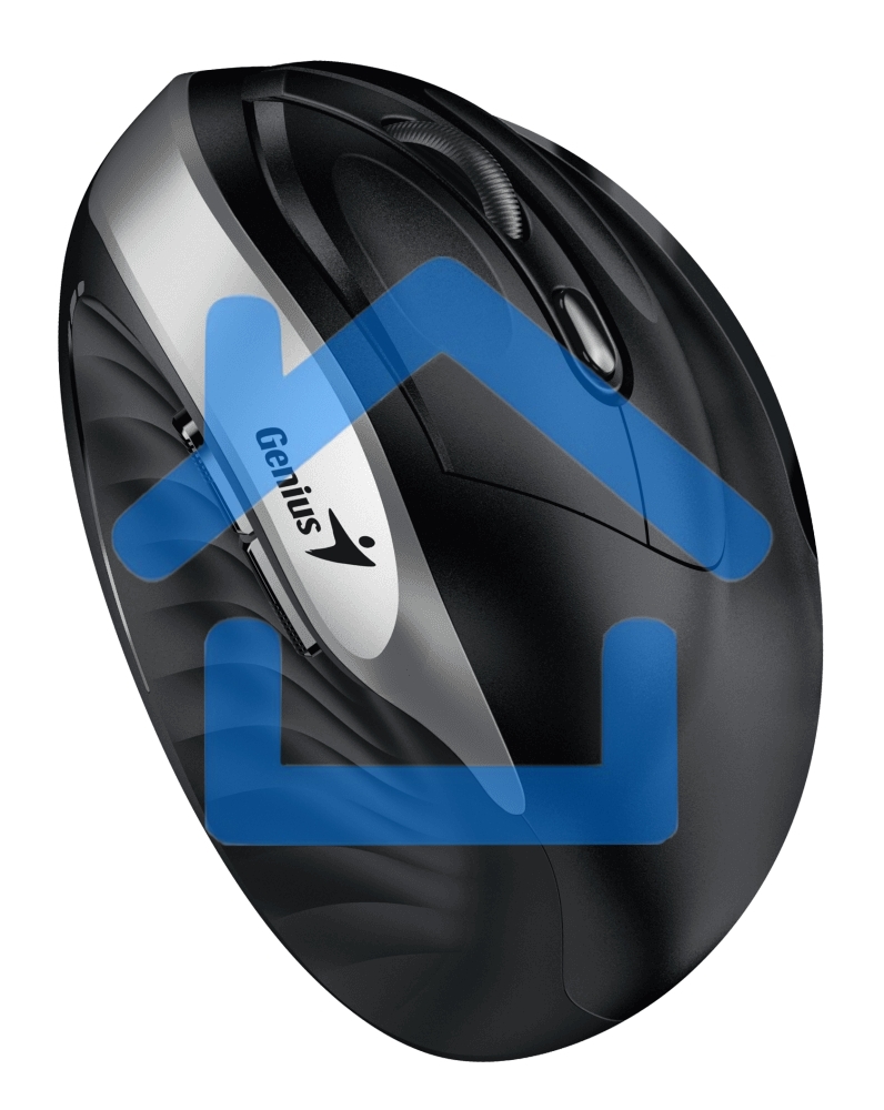 Мышь беспроводная Genius Ergo 8250S серебристый, 1600 dpi, радиоканал, USB, кнопки - 6
