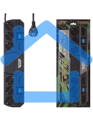 Сетевой фильтр Most TRG 5м (10 розеток) черный (коробка)