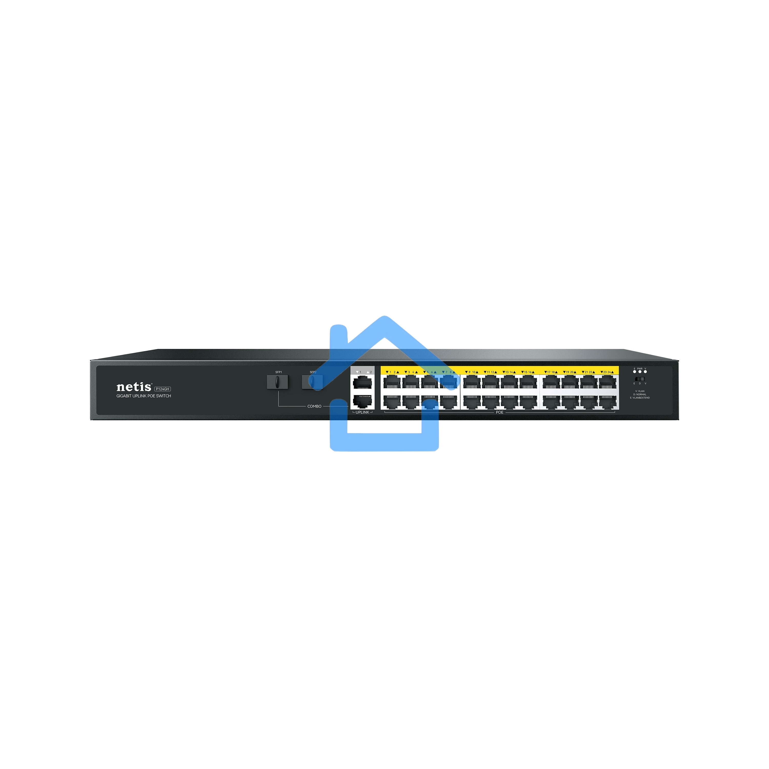 Коммутатор 24PORT 10/100M POE 4GE COMBO P124GH NETIS