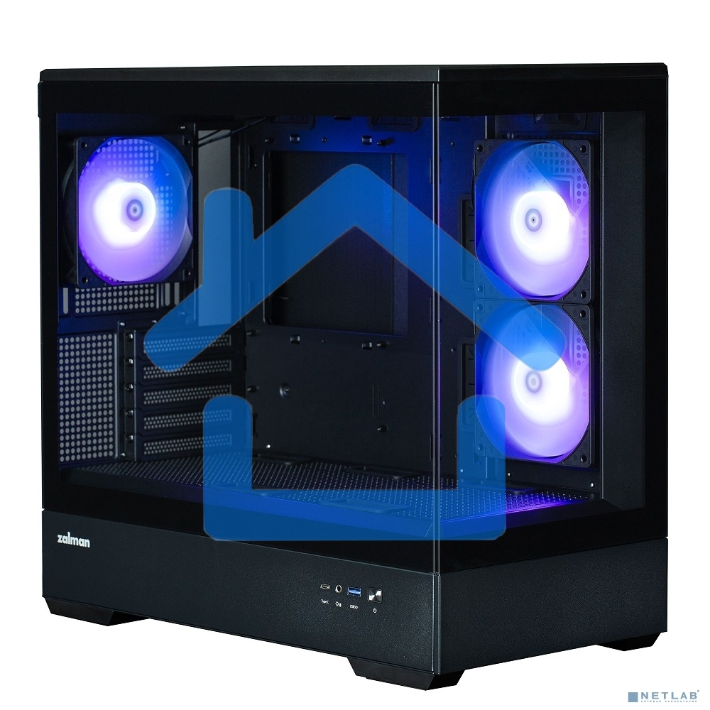Компьютерный корпус ZALMAN P30 V2, MATX, черный, WINDOW, 2x3.5