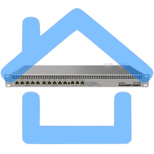 Маршрутизатор MikroTik RouterBOARD 1100Dx4 with Annapurna Alpine AL21400 Cortex A15 CPU (4-cores, 1.4GHz per core), 1Gb RAM, 13xGbit LAN, 60Gb M.2 drive, RouterOS L6, 1U rackmount case, Dual PSU