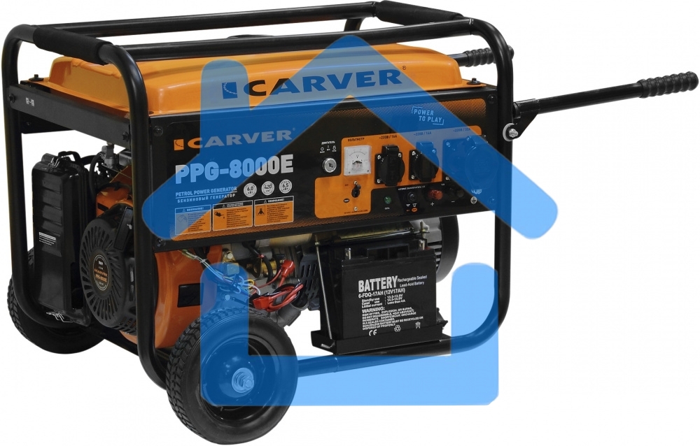 Электрогенератор бензиновый Carver PPG-8000Е, 6.5 кВт, 78 дБ, 88 кг