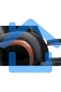 Кресло руководителя Бюрократ T-9925WALNUT/BLACK черный, кожа, крестовина дерево