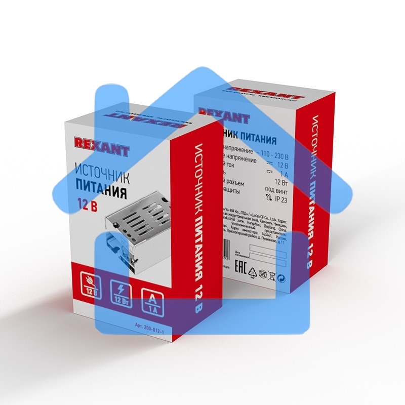 Источник питания 220 V AC/12 V DC 1 A 12 W с разъемами под винт, без влагозащиты (IP23)