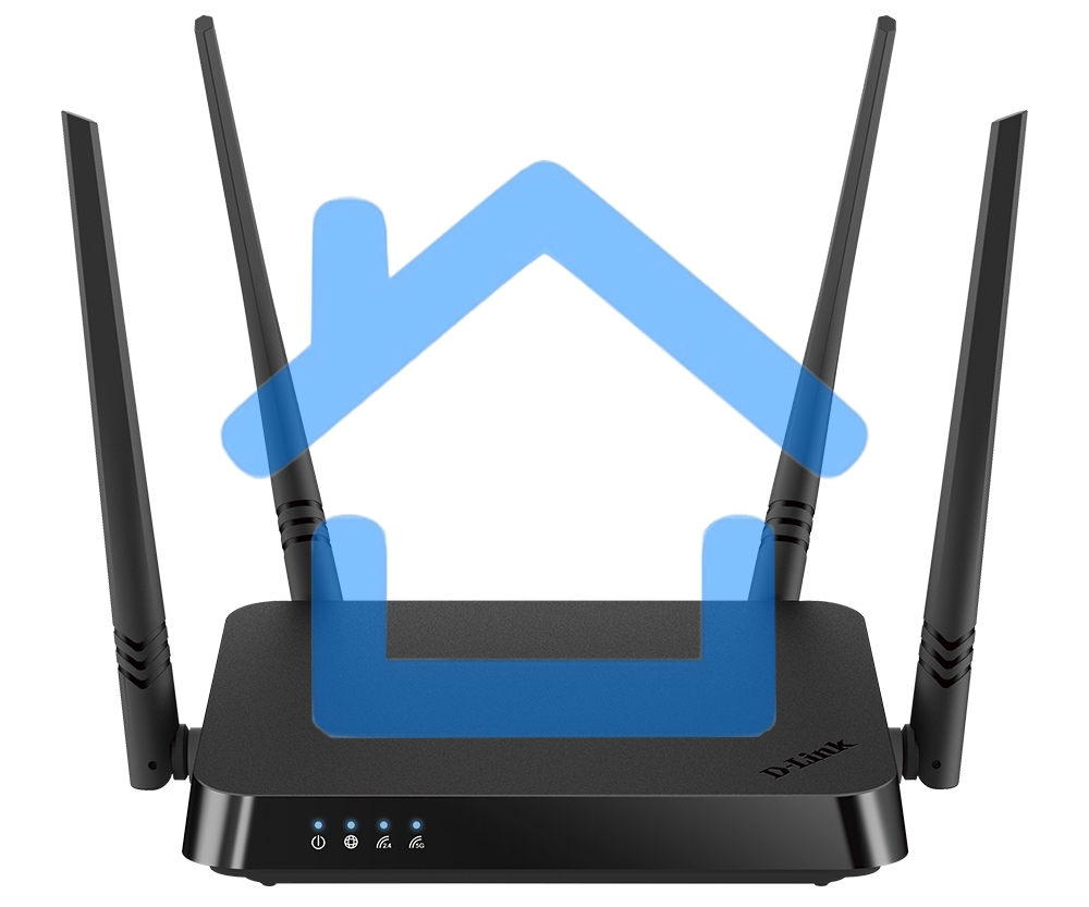 Роутер D-Link DIR-822/RU/E1A, Wireless AC1200 Dual-Band Router with 1 10/100Base-TX WAN port and 4 10/100Base-TX LAN ports.802.11b/g/n compatible, 802.11AC up to 866Mbps,1 10/100Base-TX WAN port, 4 10/100B