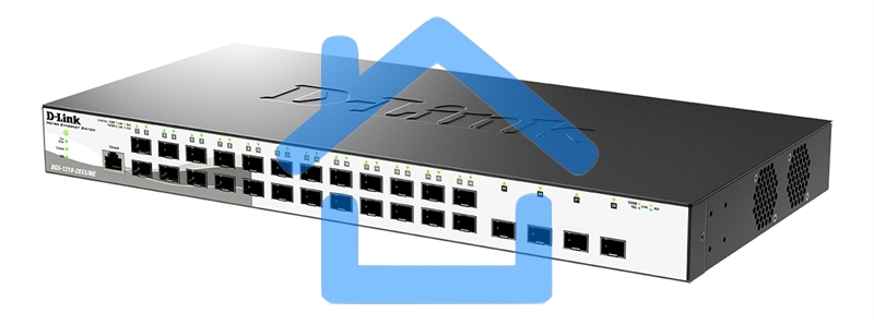 Коммутатор управляемый L2 DGS-1210-28XS/ME/B2A с 24 портами 100/1000Base-X SFP и 4 портами 10Gbase-X SFP+