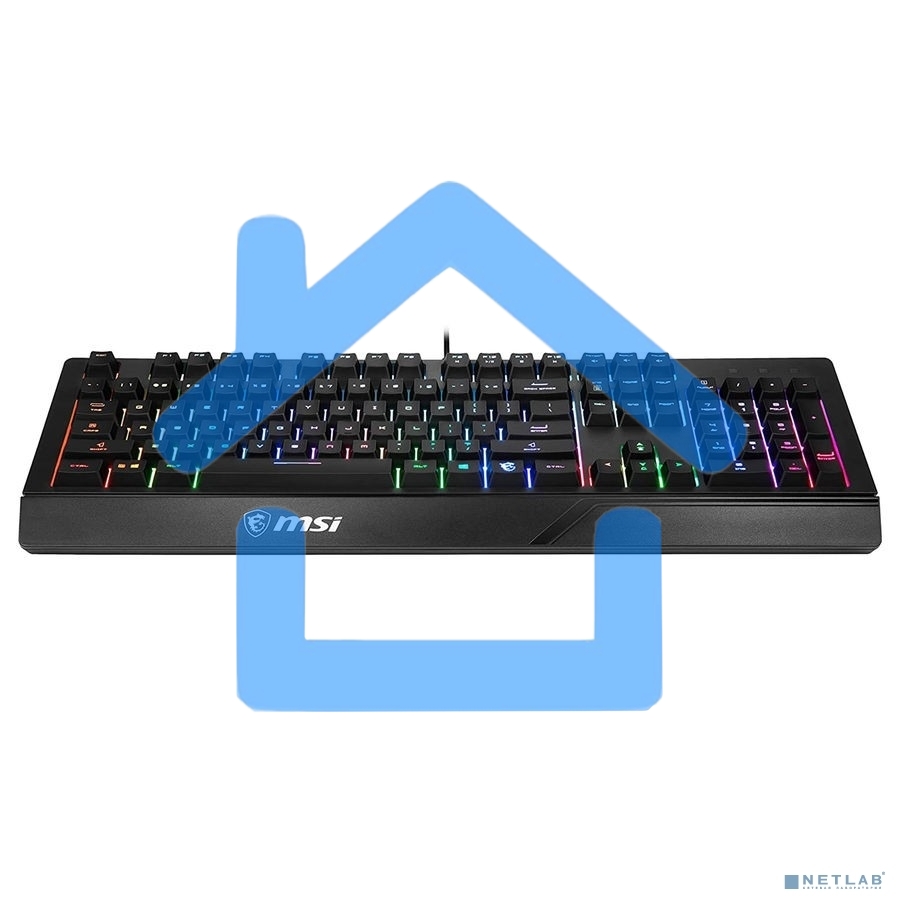 Клавиатура MSI VIGOR GK20 RU черный USB Multimedia for gamer LED (подставка для запястий)