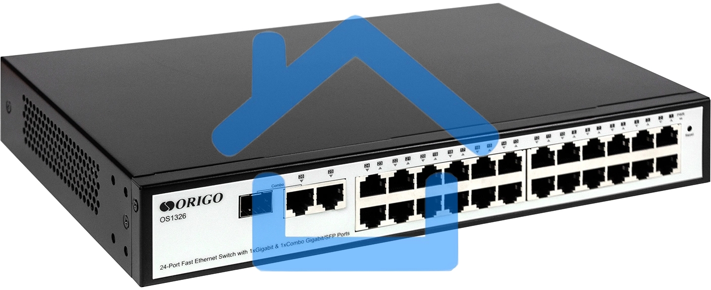 Настраиваемый L2-коммутатор ORIGO OS1326/A1A 24x100Base-TX, 1x1000Base-T, 1xCombo 1000Base-T/SFP