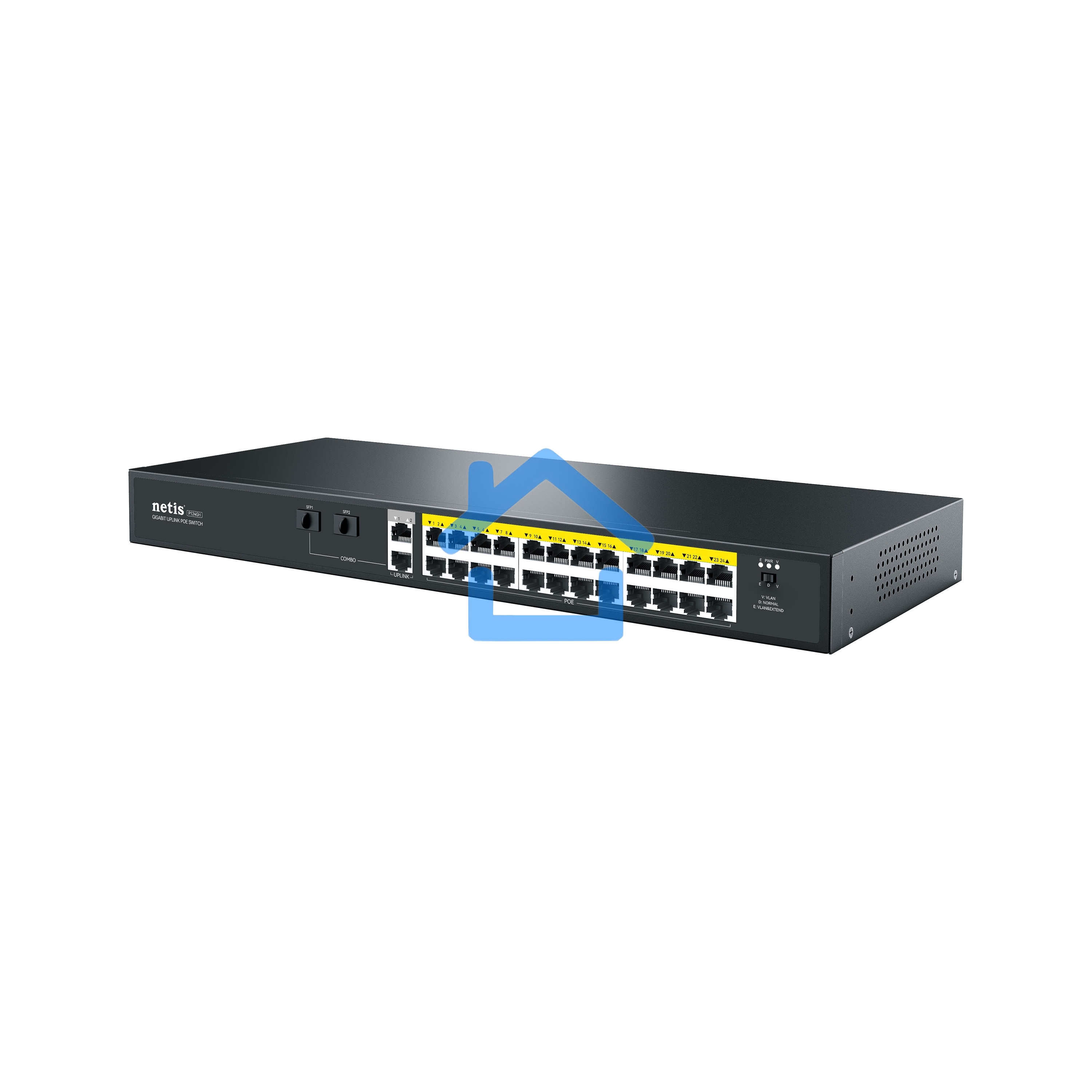 Коммутатор 24PORT 10/100M POE 4GE COMBO P124GH NETIS