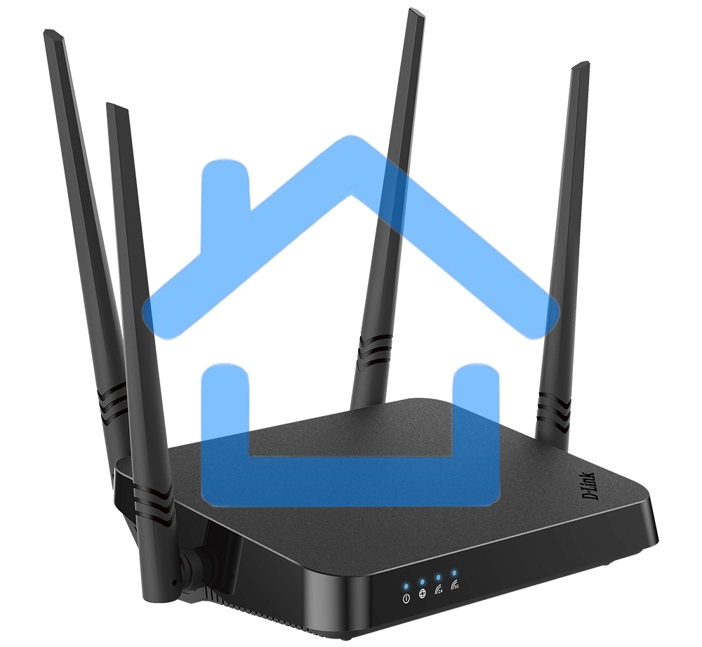 Роутер D-Link DIR-822/RU/E1A, Wireless AC1200 Dual-Band Router with 1 10/100Base-TX WAN port and 4 10/100Base-TX LAN ports.802.11b/g/n compatible, 802.11AC up to 866Mbps,1 10/100Base-TX WAN port, 4 10/100B