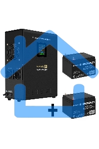 Комплект ИБП EX296002RUS + батарея 26Aч EX282970RUS 2шт (инвертор, синус, для котла, настенный) ExeGate FineSine SX-2500.LCD.AVR.2SH <2500VA/1800W, чистая синусоида, цветной LCD-дисплей, AVR, 2*Schuko, линейно-интерактивный, крепление настенное/универсаль