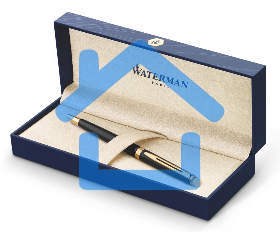 Ручка шариковая Waterman Hemisphere (CWS0920770) Matte Black GT M, синие чернила, подарочная коробка