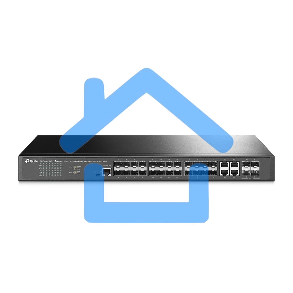 Коммутатор TP-Link JetStream 24-портовый управляемый SFP уровня 2+, 20 гигабитных SFP-портов и 4 гигабитных комбинированных порта SFP/RJ45