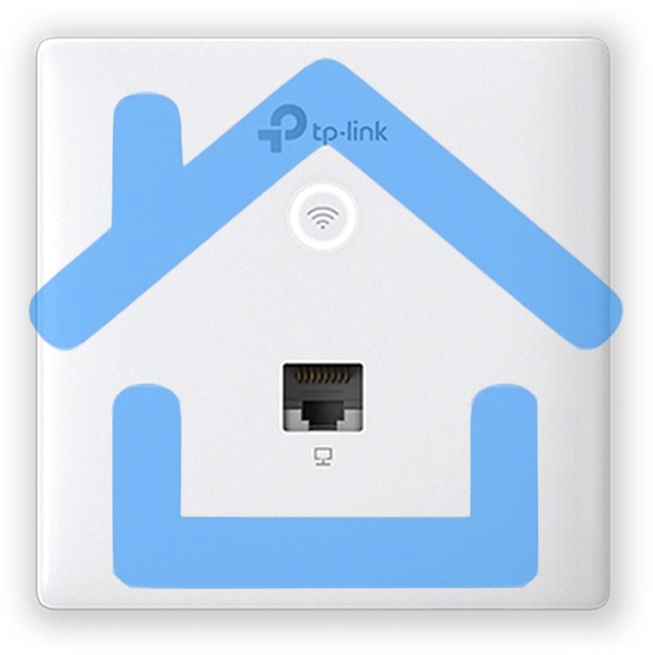 Точка доступа TP-Link Omada AC1200 wireless MU-MIMO Gigabit wall-plate Access Point, 1 Gigabit downlink port, 1 gigabit uplink port, 802.3af/at PoE in, wall plate mounting, support standalone mode and controlled by Omada SDN controller (Software/hardware/