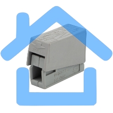 Строительно-монтажная клемма СМК 224 для светильника на 1 проводник (1,0-2,5)/(0,5-2,5) мм², серая (100 шт./уп.) Rexant