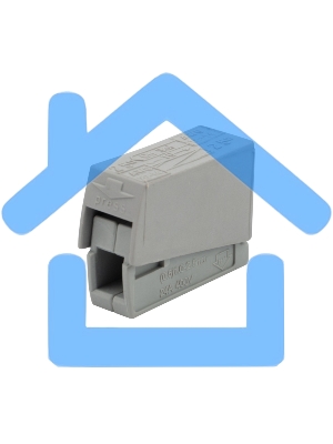 Строительно-монтажная клемма СМК 224 для светильника на 1 проводник (1,0-2,5)/(0,5-2,5) мм², серая (100 шт./уп.) Rexant