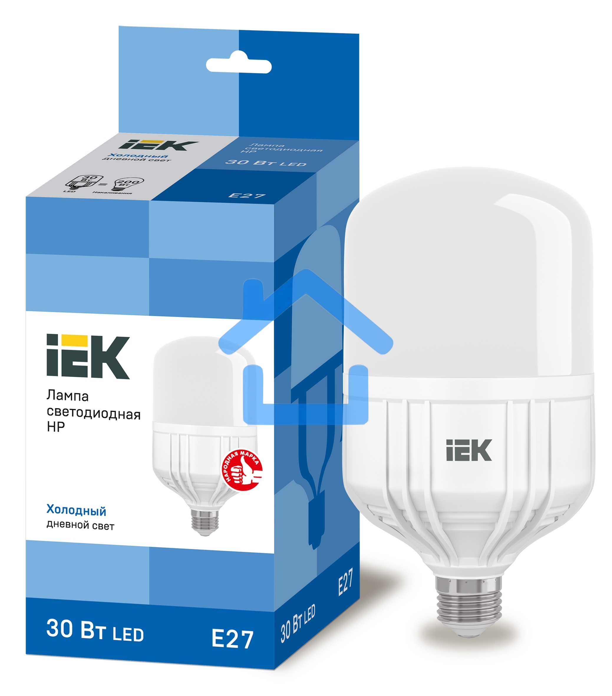 Лампа светодиодная HP 30Вт 230В 6500К E27 ИЭК LLE-HP-30-230-65-E27
