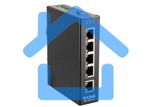 Промышленный неуправляемый коммутатор D-Link DIS-100E-5W/A1A с 5 портами 10/100Base-TX, функцией энергосбережения и поддержкой QoS