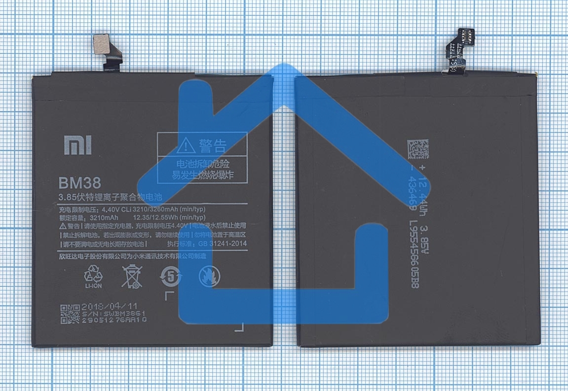 Аккумуляторная батарея BM38 для Xiaomi Mi 4S 3210mAh 3,85V