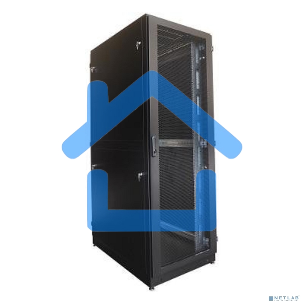 Шкаф серверный напольный 42U (800 1200) двойные перфорированные двери 2 шт., черный