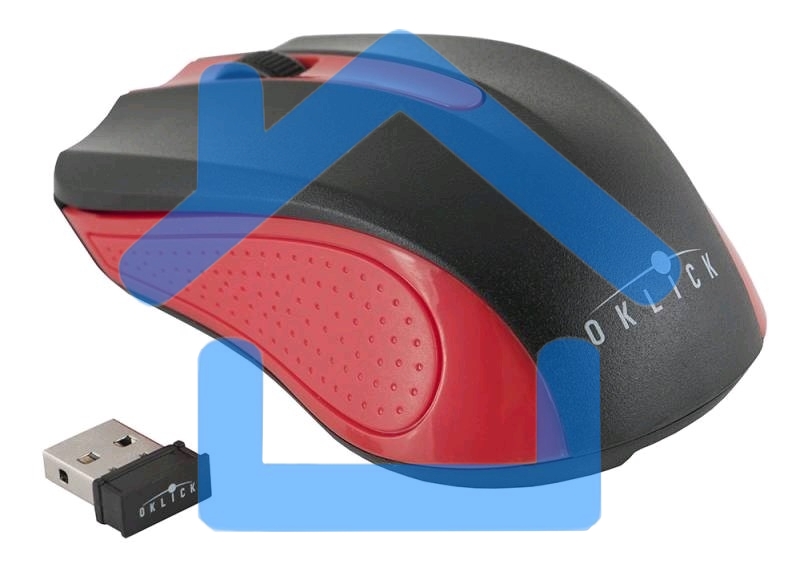 Мышь беспроводная Oklick 485MW черный/красный, 1200 dpi, радиоканал, USB, кнопки - 3