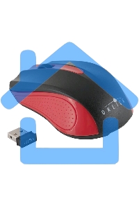 Мышь беспроводная Oklick 485MW черный/красный, 1200 dpi, радиоканал, USB, кнопки - 3