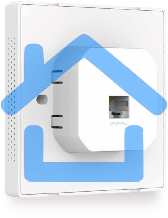 Точка доступа TP-Link Omada AC1200 wireless MU-MIMO Gigabit wall-plate Access Point, 1 Gigabit downlink port, 1 gigabit uplink port, 802.3af/at PoE in, wall plate mounting, support standalone mode and controlled by Omada SDN controller (Software/hardware/