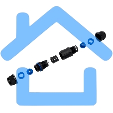 Кабельный коннектор I-образный (3PIN 0,5-1,5мм2) IP68 Rexant