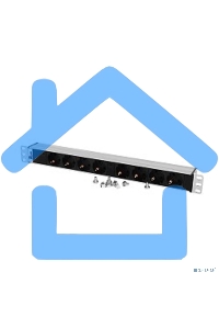 Блок розеток Rem-32 с инд., 8 Schuko, 32A, алюм., 19