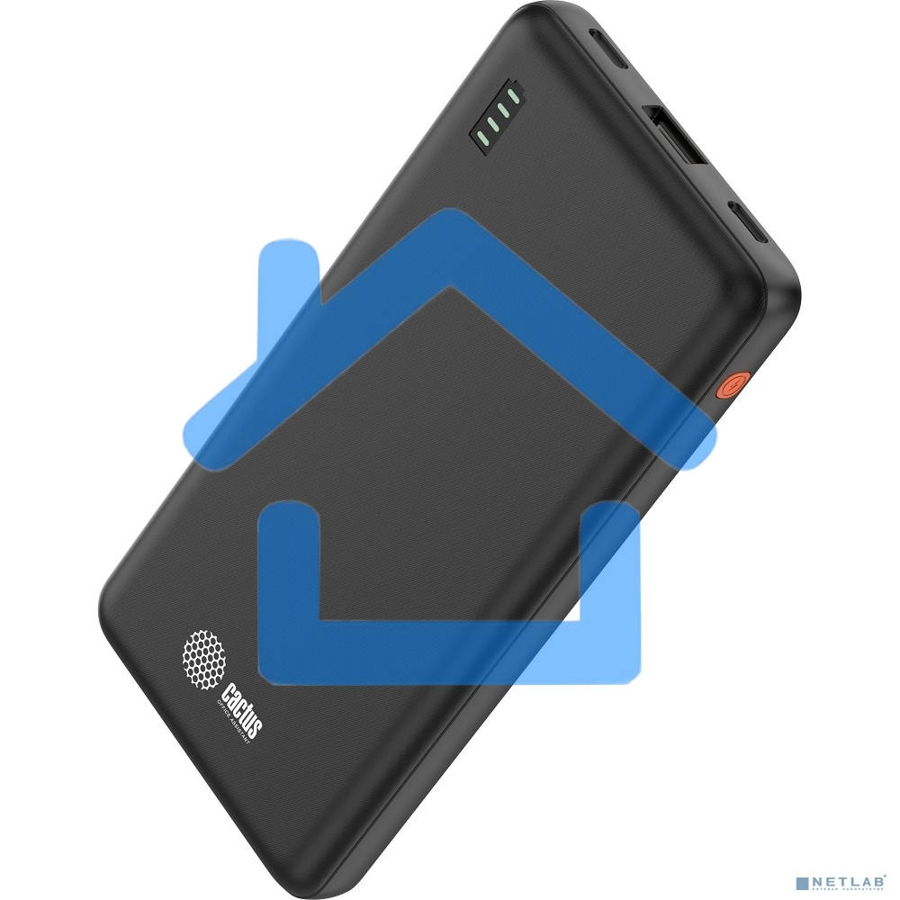 Портативный аккумулятор Cactus CS-PBFSAA-10000 10000mAh 4.5A USB-A/2xUSB-C черный