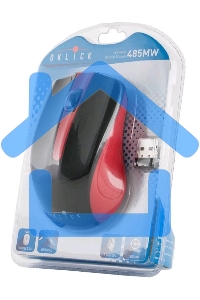 Мышь беспроводная Oklick 485MW черный/красный, 1200 dpi, радиоканал, USB, кнопки - 3